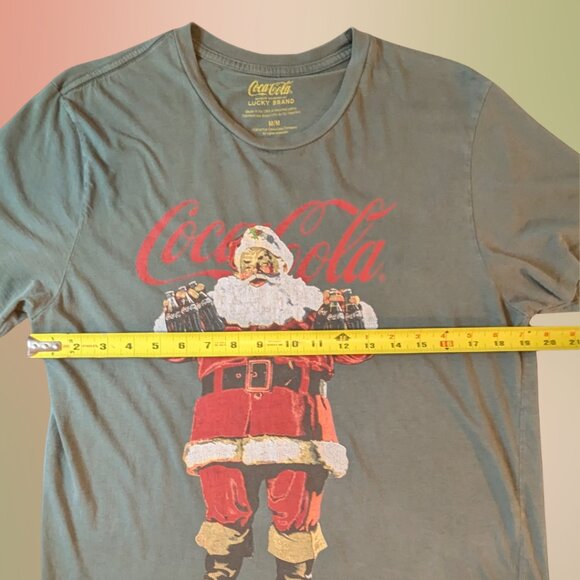 2 for $20 Vintage Style Coca-Cola x Lucky Brand Santa Tee (Men’s M) - Picture 2 of 4